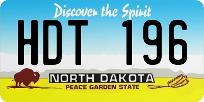 ND license plate HDT196