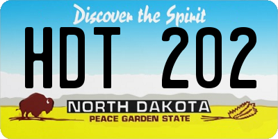 ND license plate HDT202