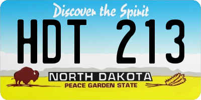 ND license plate HDT213