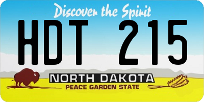 ND license plate HDT215