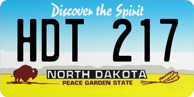 ND license plate HDT217