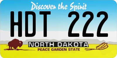 ND license plate HDT222