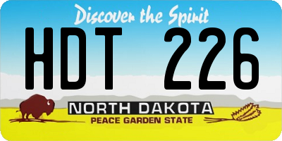 ND license plate HDT226