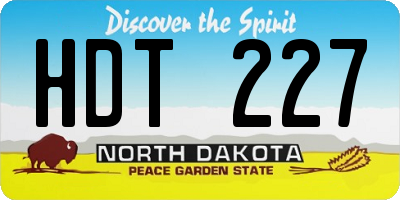 ND license plate HDT227