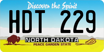 ND license plate HDT229
