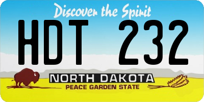 ND license plate HDT232