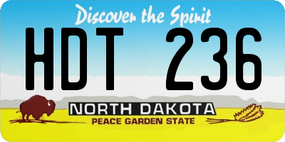 ND license plate HDT236