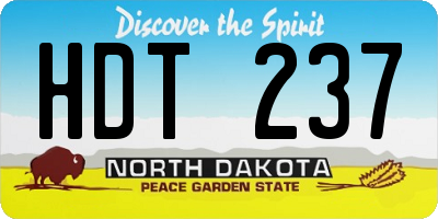 ND license plate HDT237
