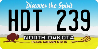 ND license plate HDT239
