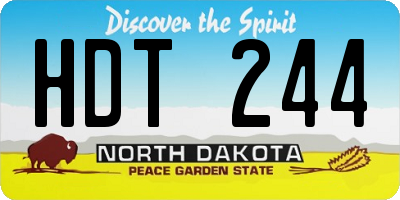 ND license plate HDT244