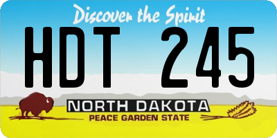 ND license plate HDT245