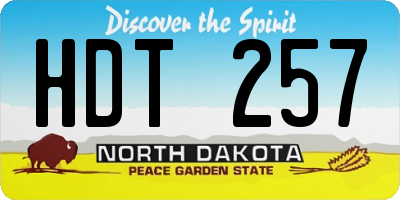 ND license plate HDT257