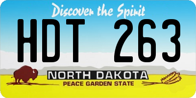 ND license plate HDT263
