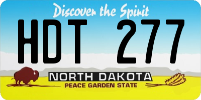 ND license plate HDT277