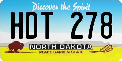 ND license plate HDT278