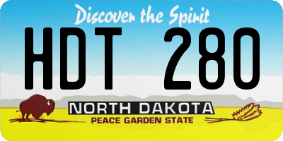 ND license plate HDT280