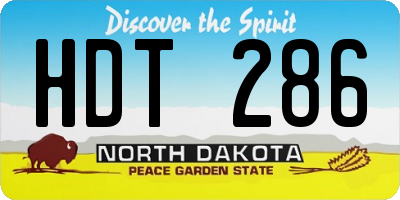 ND license plate HDT286