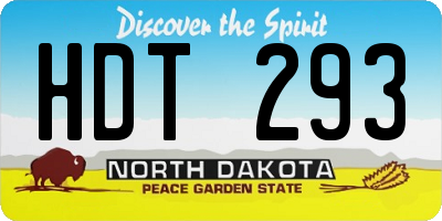 ND license plate HDT293