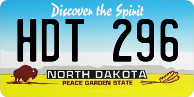 ND license plate HDT296