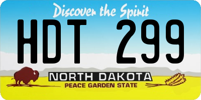 ND license plate HDT299