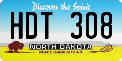 ND license plate HDT308
