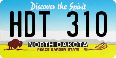 ND license plate HDT310