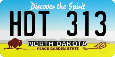 ND license plate HDT313