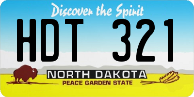 ND license plate HDT321