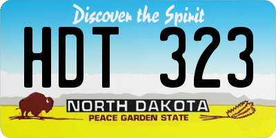 ND license plate HDT323
