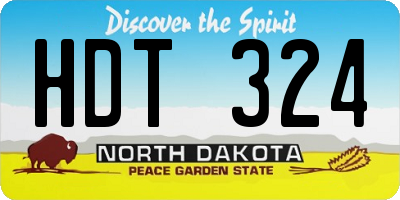ND license plate HDT324