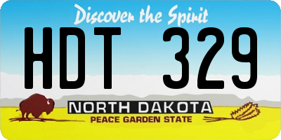 ND license plate HDT329