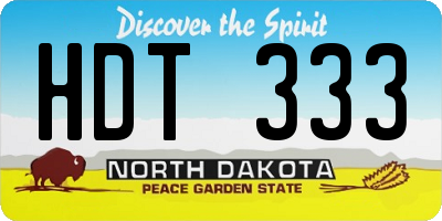 ND license plate HDT333