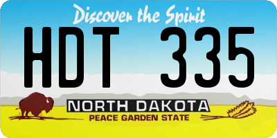 ND license plate HDT335