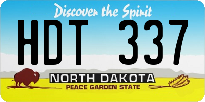 ND license plate HDT337