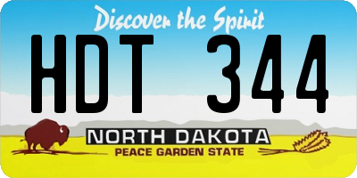ND license plate HDT344