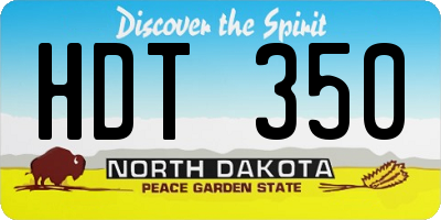 ND license plate HDT350