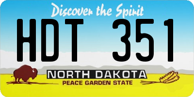 ND license plate HDT351