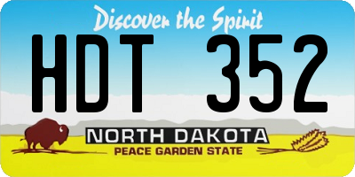 ND license plate HDT352