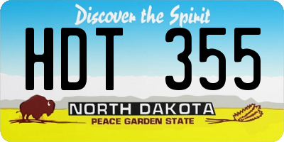ND license plate HDT355
