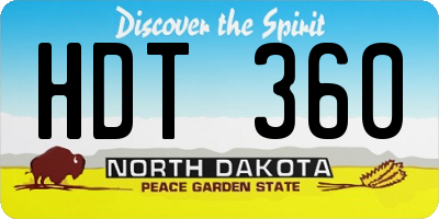 ND license plate HDT360