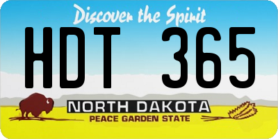 ND license plate HDT365