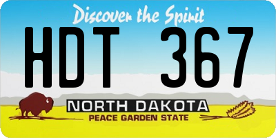 ND license plate HDT367