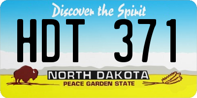 ND license plate HDT371