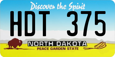 ND license plate HDT375