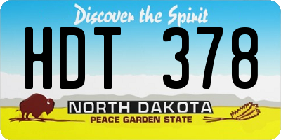 ND license plate HDT378