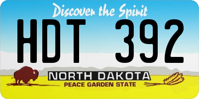 ND license plate HDT392