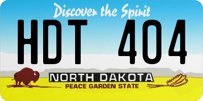 ND license plate HDT404