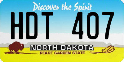 ND license plate HDT407