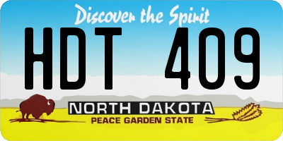 ND license plate HDT409