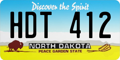 ND license plate HDT412
